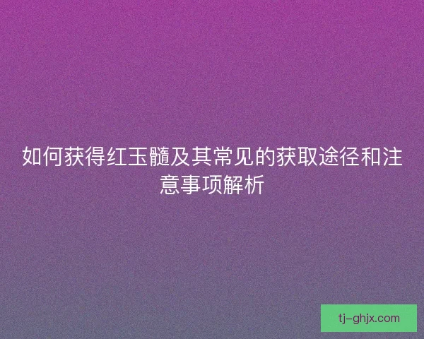 如何获得红玉髓及其常见的获取途径和注意事项解析